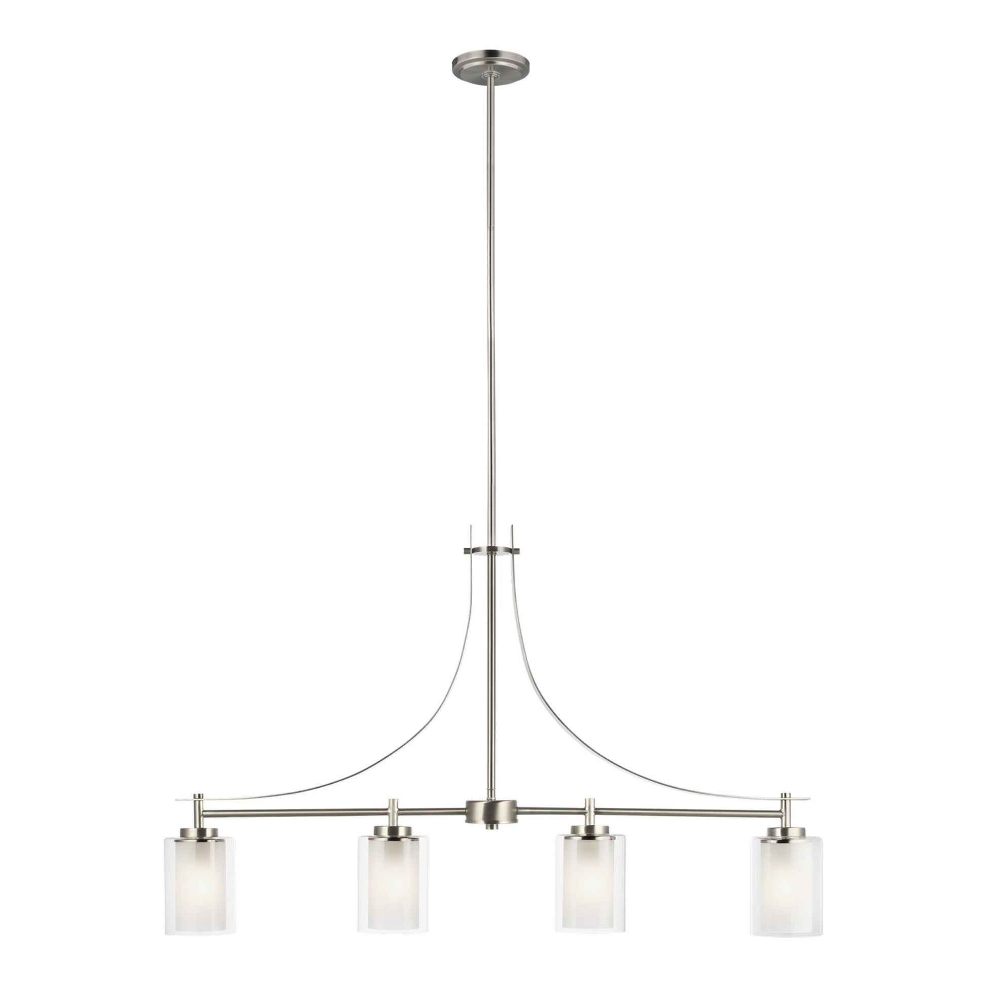 Elmwood Park 40" 4-Light LED Linear Pendant, Brushed Nickel Finish - Bees Lighting