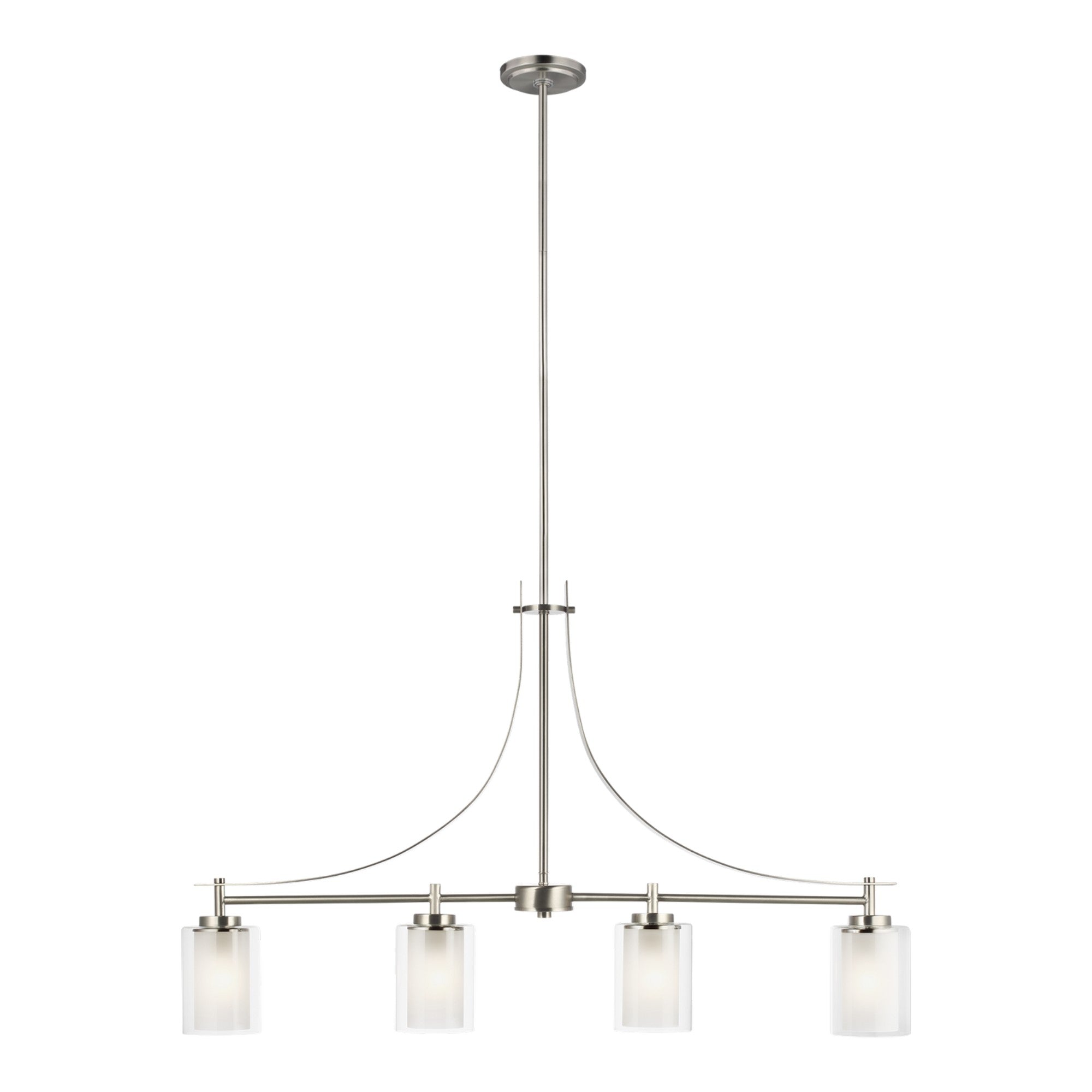 Elmwood Park 40" 4-Light LED Linear Pendant, Brushed Nickel Finish - Bees Lighting