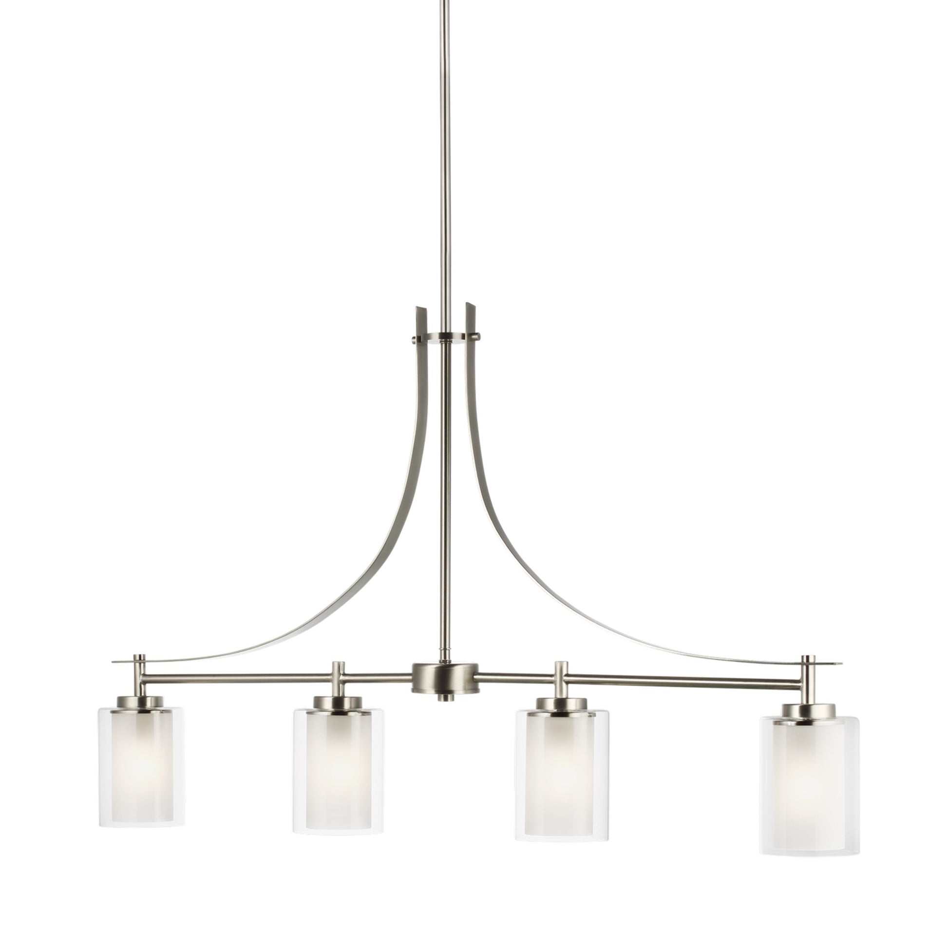 Elmwood Park 40" 4-Light LED Linear Pendant, Brushed Nickel Finish - Bees Lighting
