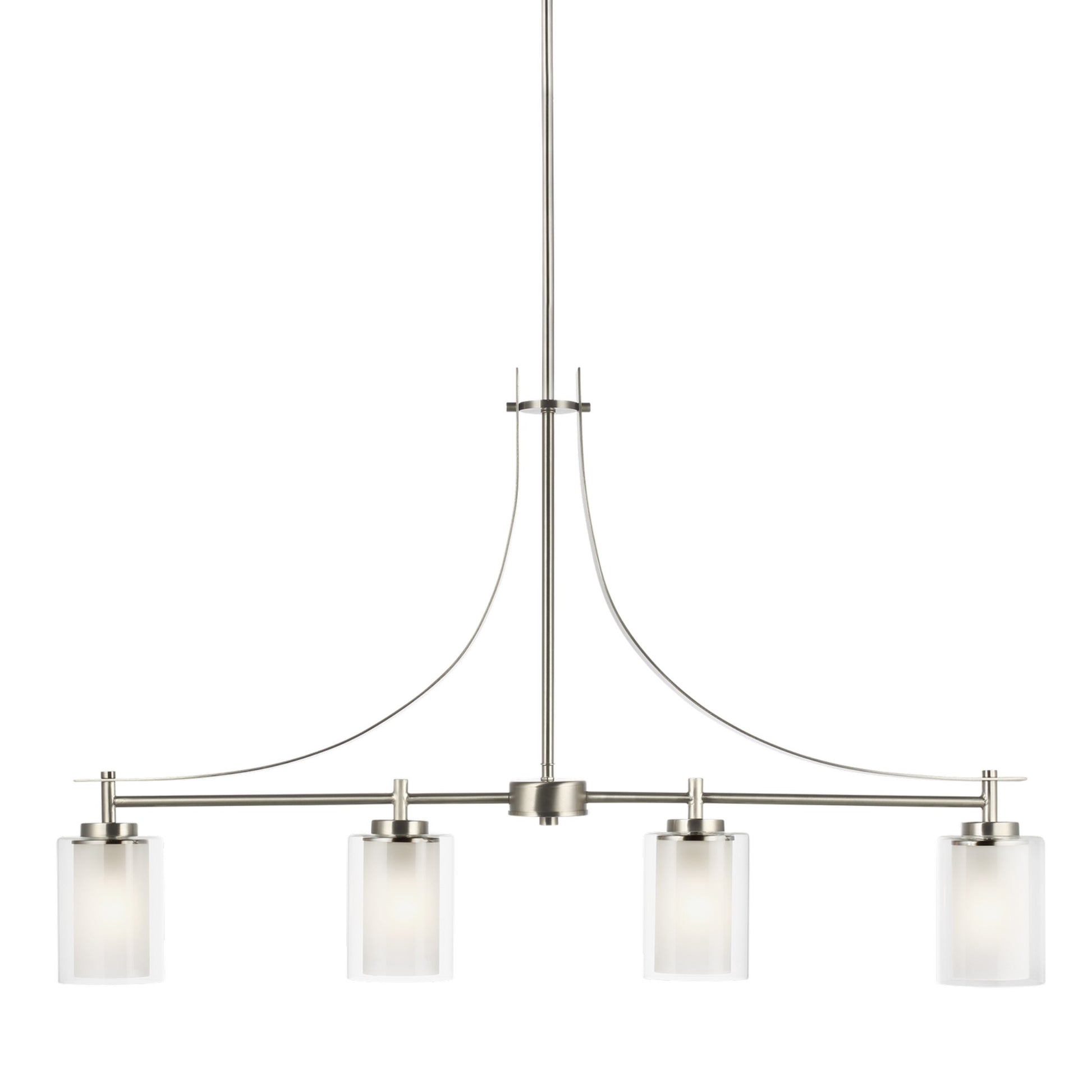 Elmwood Park 40" 4-Light LED Linear Pendant, Brushed Nickel Finish - Bees Lighting