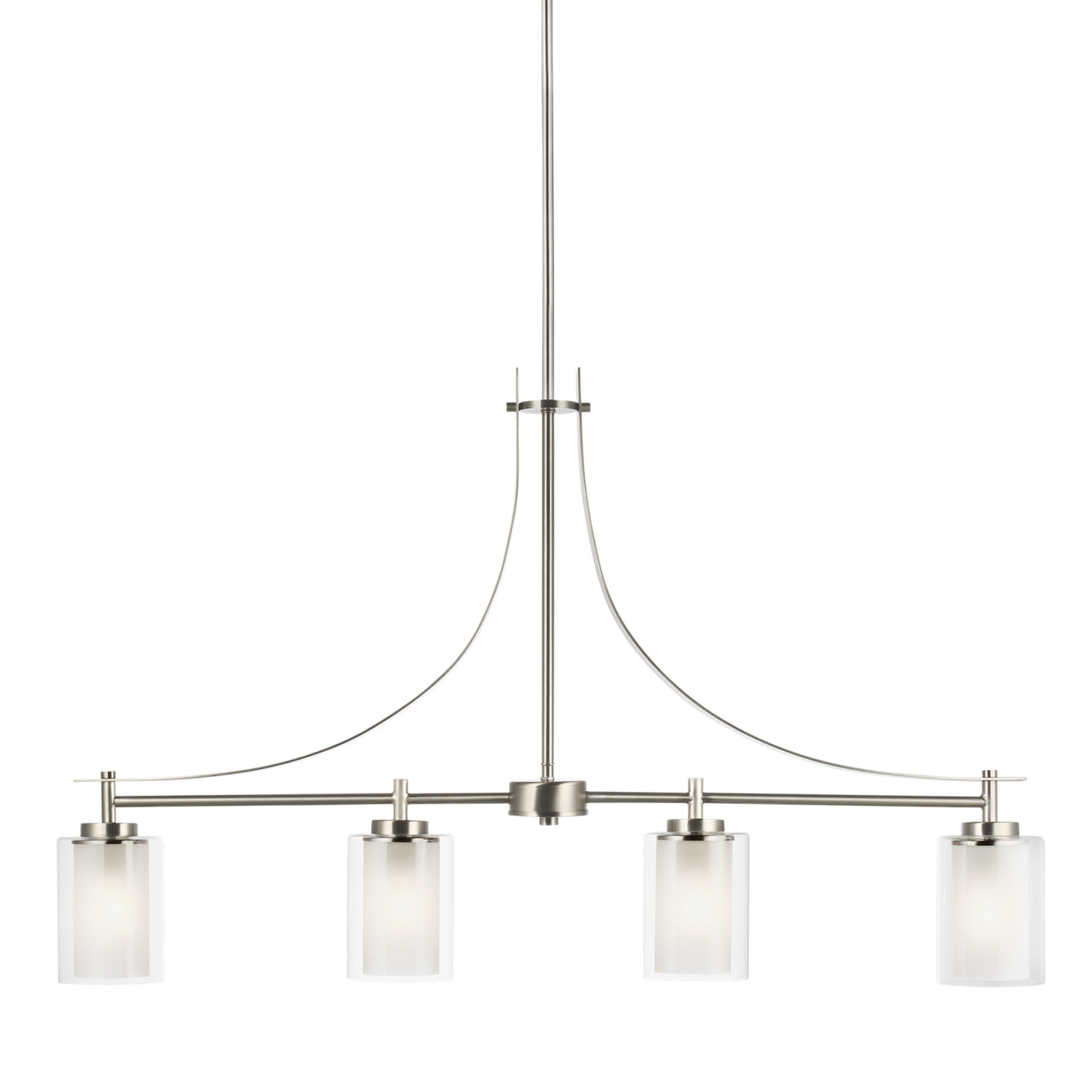 Elmwood Park 40" 4-Light LED Linear Pendant, Brushed Nickel Finish - Bees Lighting