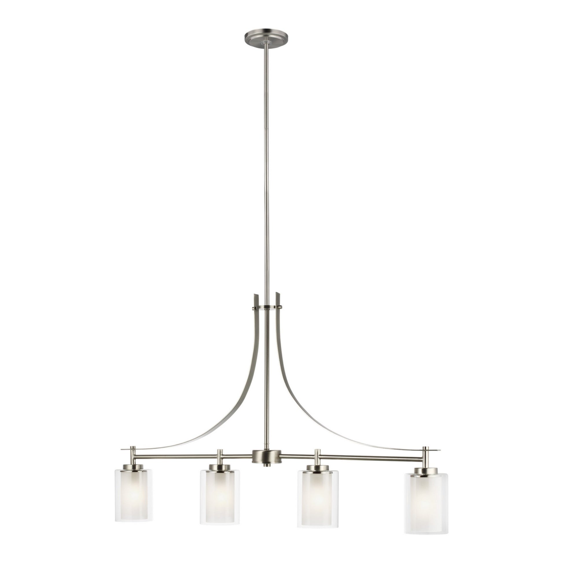 Elmwood Park 40" 4-Light LED Linear Pendant, Brushed Nickel Finish - Bees Lighting