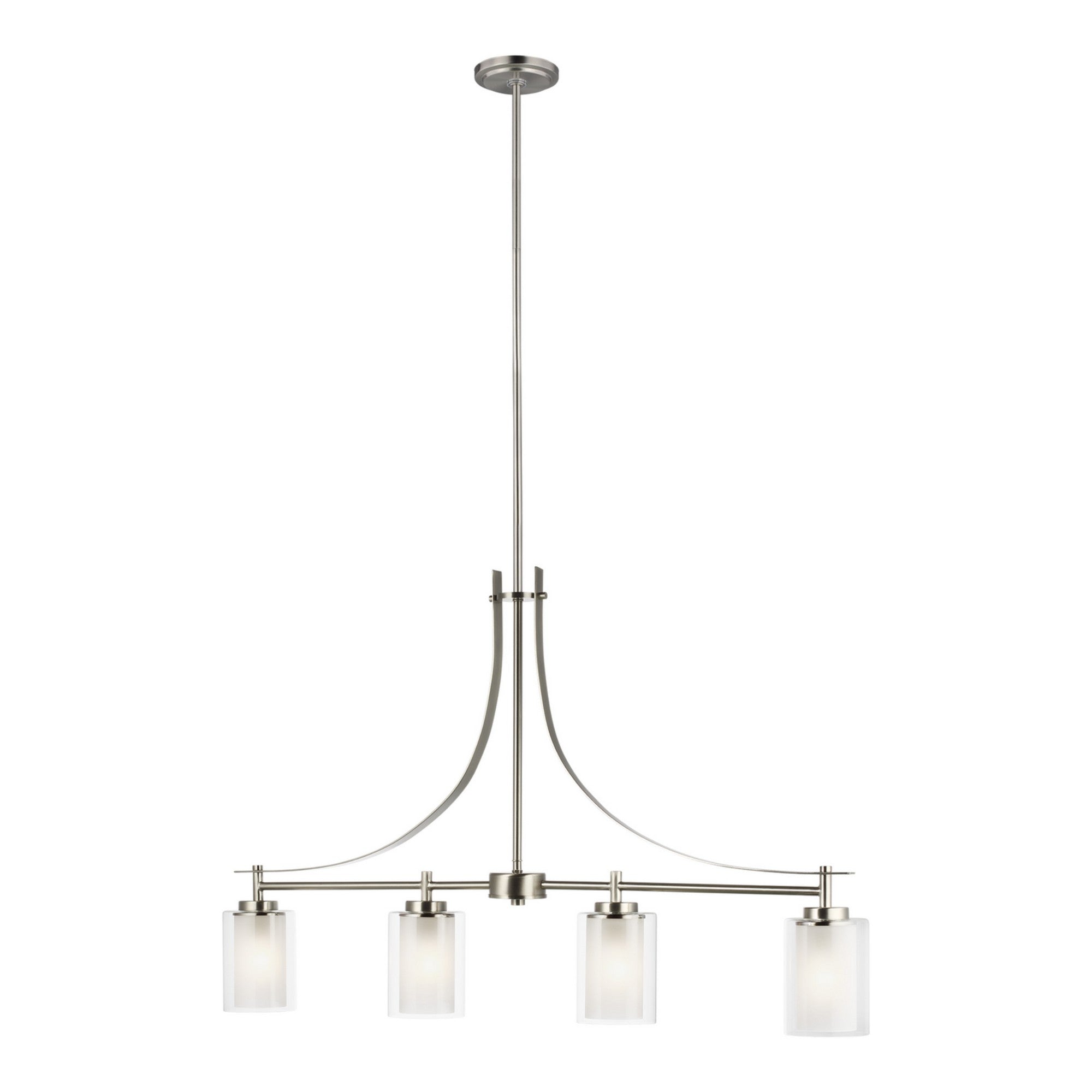 Elmwood Park 40" 4-Light LED Linear Pendant, Brushed Nickel Finish - Bees Lighting