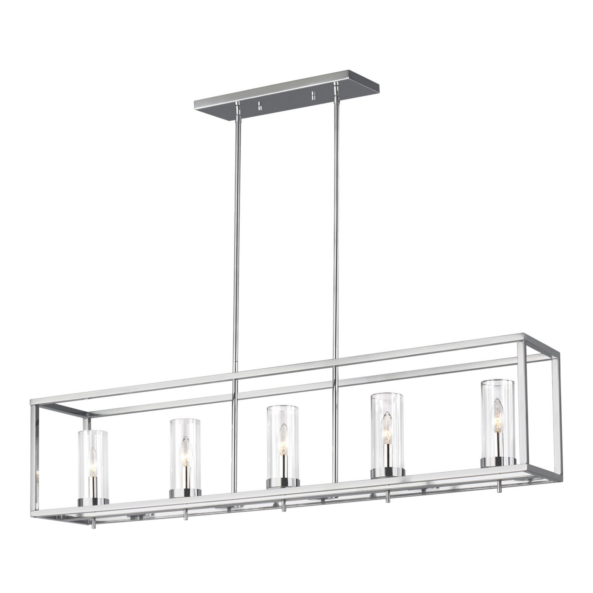 Zire 48" 5-Light Island Pendant, Chrome Finish - Bees Lighting