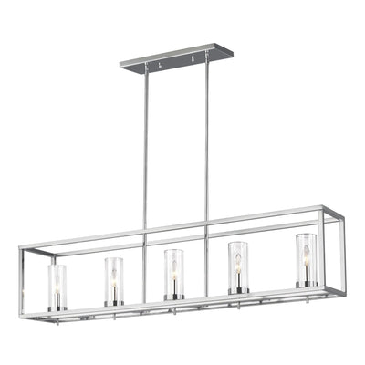 Zire 48" 5-Light Island Pendant, Chrome Finish