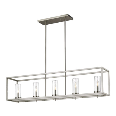 Zire 48" 5-Light Island Pendant, Brushed Nickel Finish