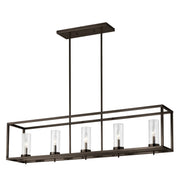 Zire 48" 5-Light LED Island Pendant, Brushed Oil Rubbed Bronze Finish - Bees Lighting