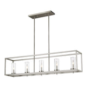 Zire 48" 5-Light LED Island Pendant, Brushed Nickel Finish - Bees Lighting
