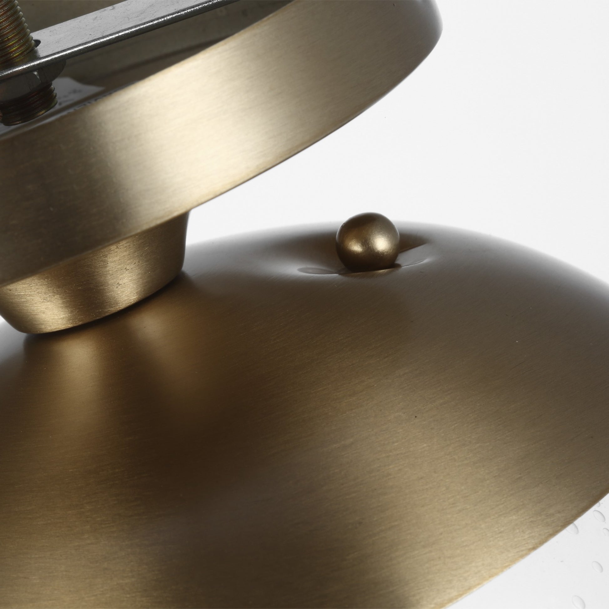 Leo Hanging Globe 10" Wall/Ceiling Semi-Flush Mount, Satin Brass Finish with Clear Seeded Glass - Bees Lighting