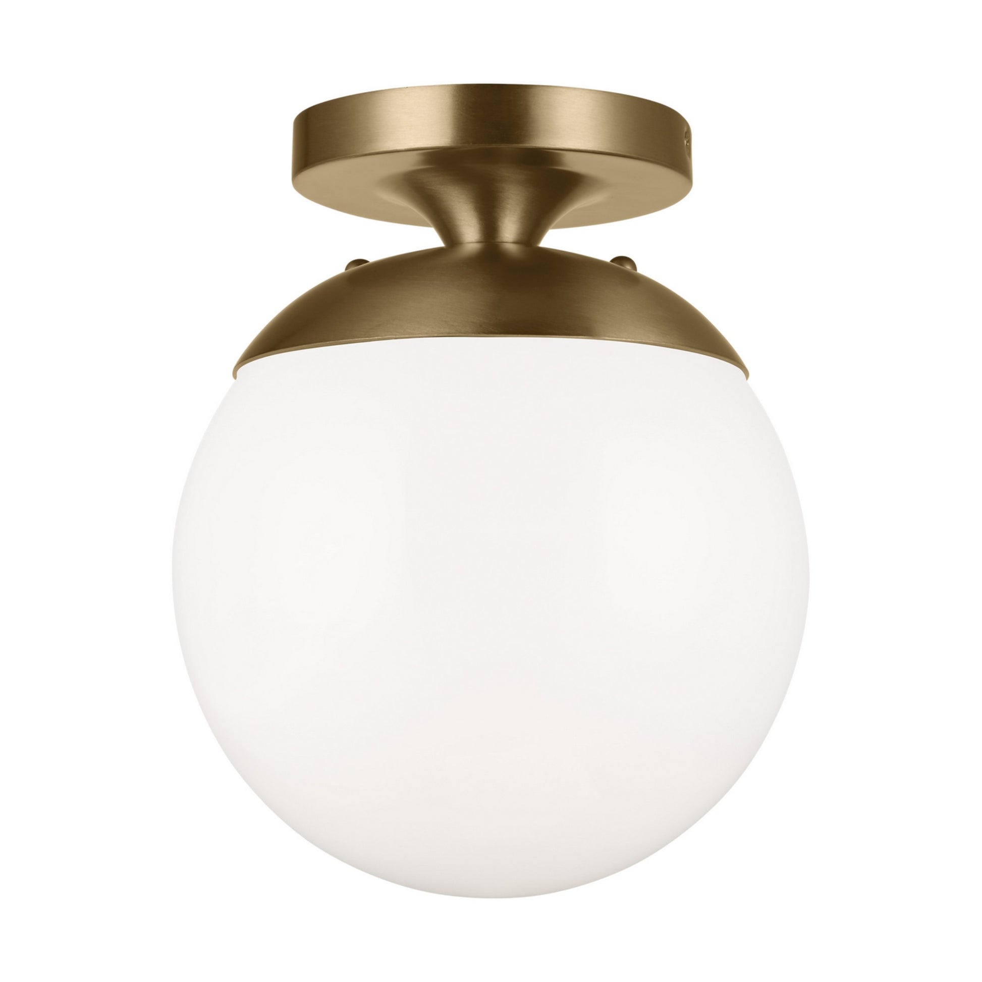 Leo Hanging Globe 10" Wall/Ceiling Semi-Flush Mount, Satin Brass Finish - Bees Lighting