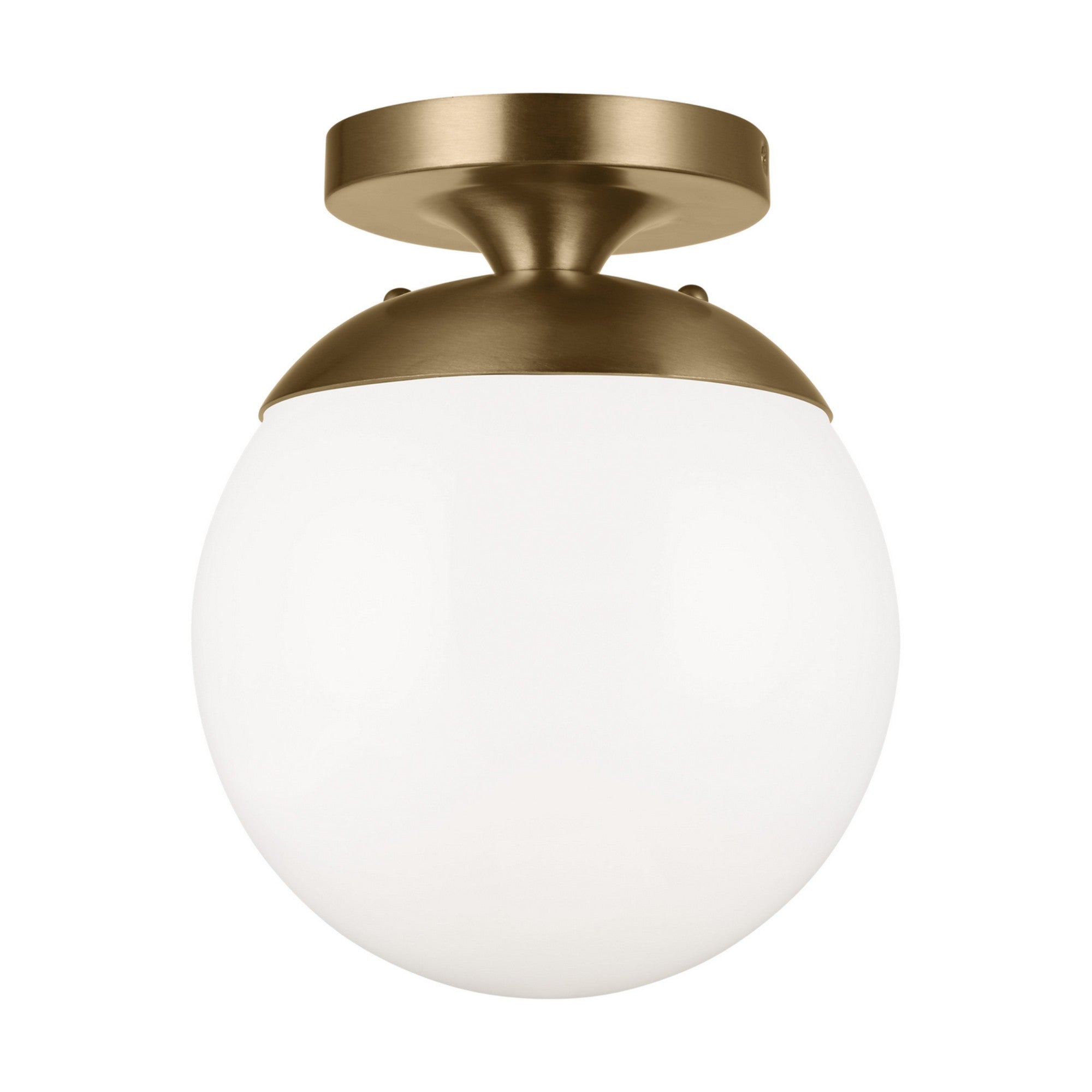 Leo Hanging Globe 10" LED Wall/Ceiling Semi-Flush Mount, Satin Brass Finish - Bees Lighting