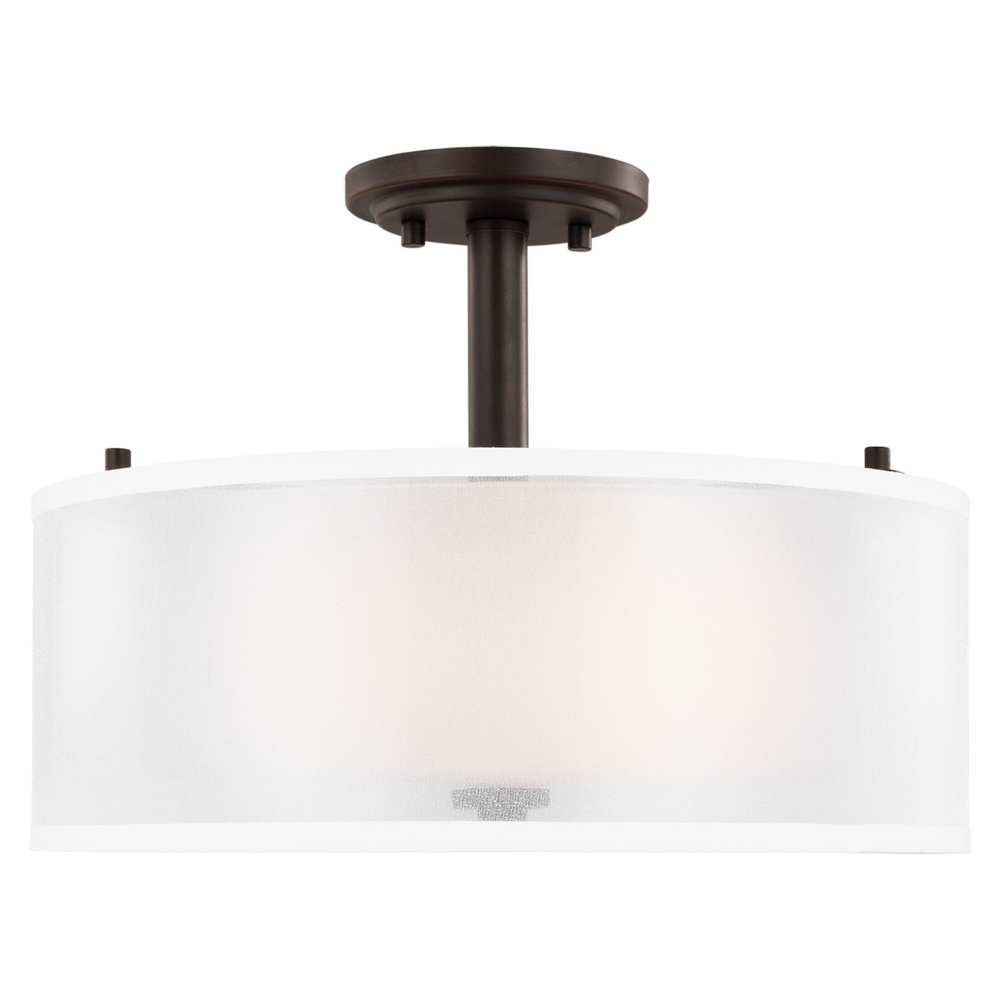 Elmwood Park 15" 2-Light LED Semi Flush Mount, Bronze Finish - Bees Lighting
