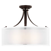 Elmwood Park 19" 3-Light LED Semi Flush Mount, Bronze Finish - Bees Lighting