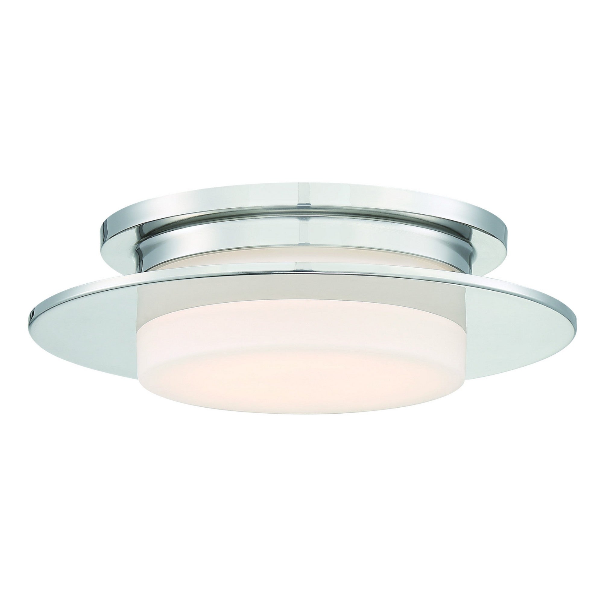 Press 14" LED Flush Mount, Polished Nickel Finish - Bees Lighting