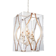 Brenton Cove 18" 8-Light Pendant, Gold Mist Gold Leaf Finish - Bees Lighting