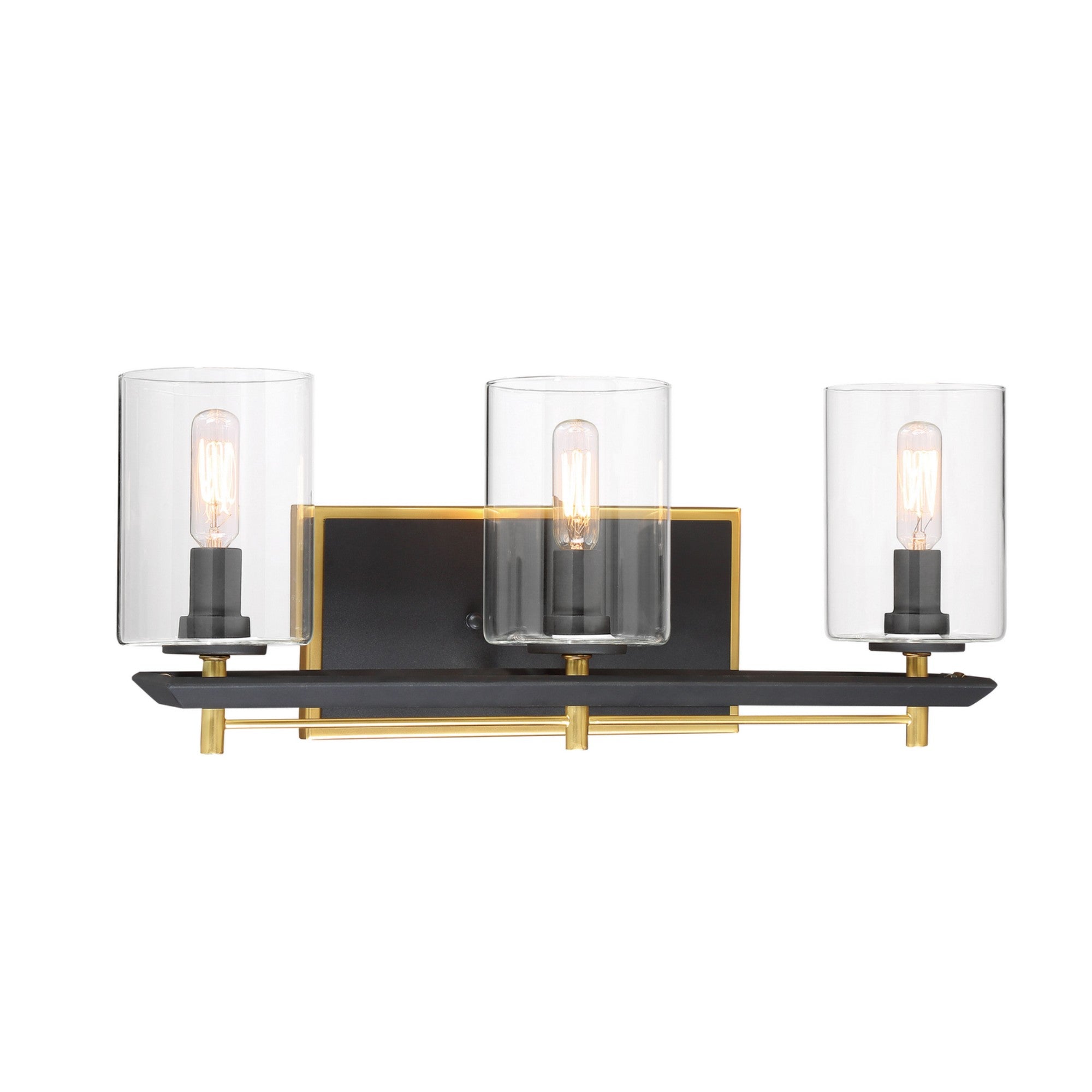 Sable Point 20" 3-Light Bath Vanity, Sand Coal & Honey Gold Accents - Bees Lighting