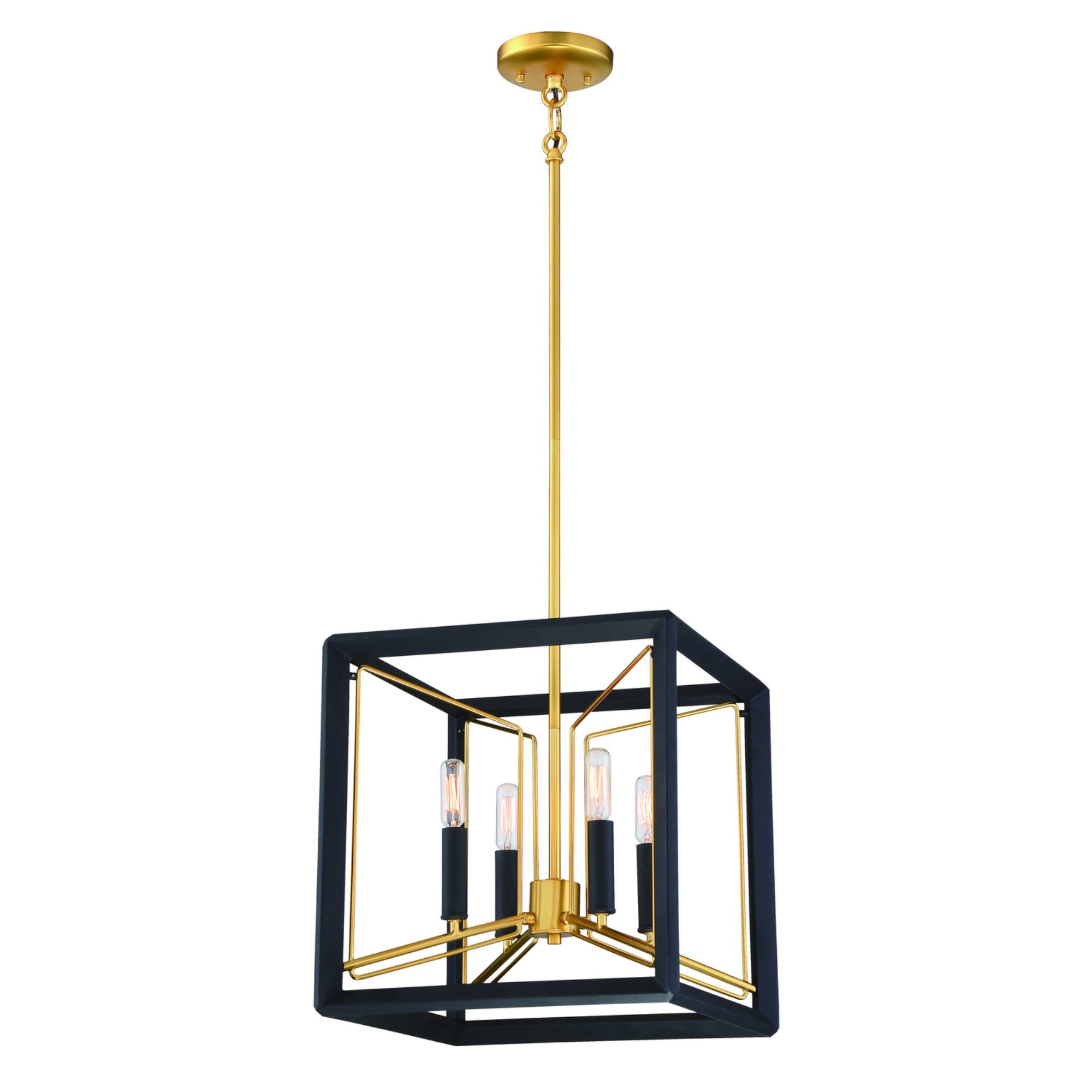 Sable Point 16" 4-Light Pendant, Sand Coal & Honey Gold Accents - Bees Lighting