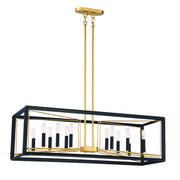 Sable Point 38" 12-Light Island Light, Sand Coal & Honey Gold Accents - Bees Lighting