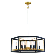 Sable Point 32" 12-Light Pendant, Sand Coal & Honey Gold Accents - Bees Lighting
