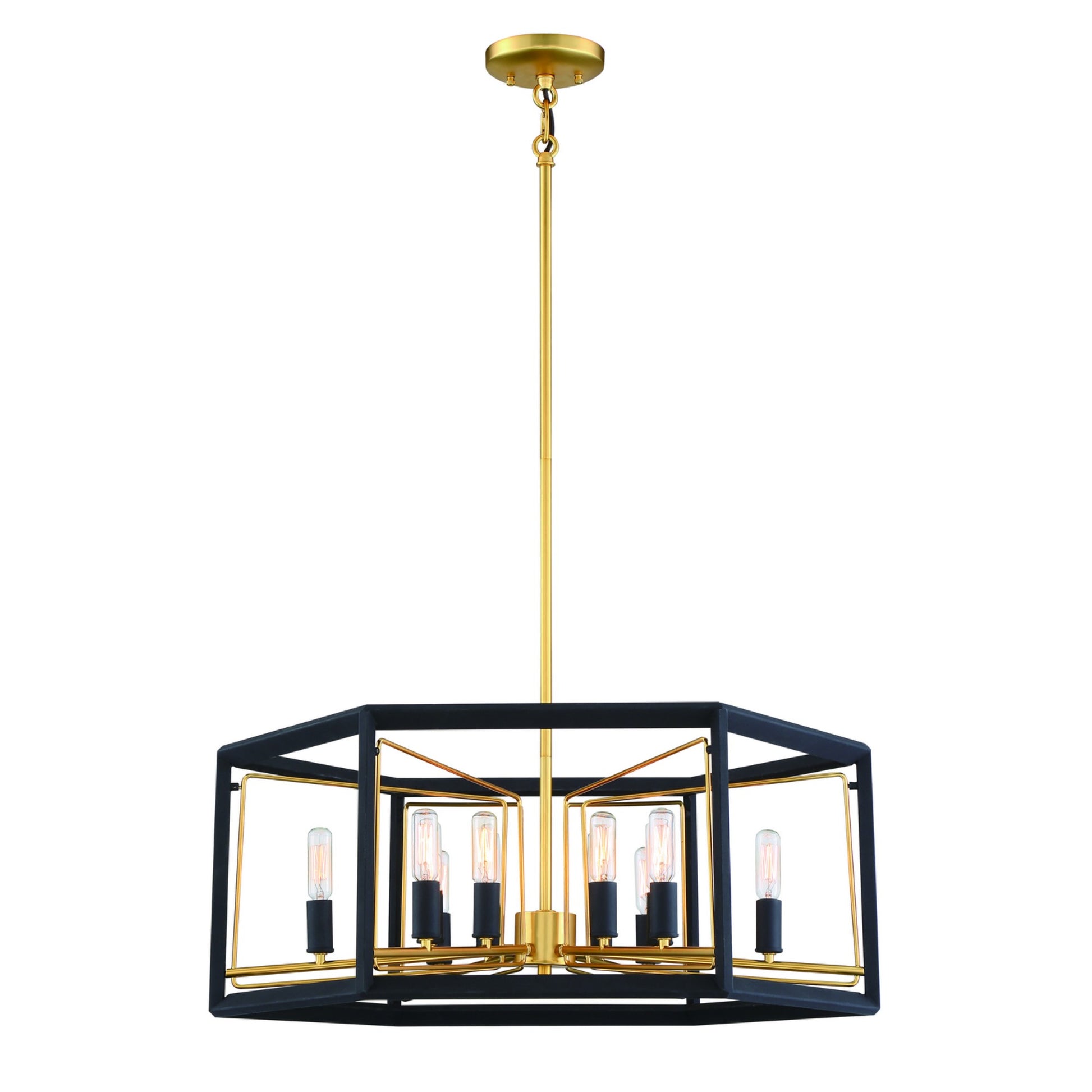 Sable Point 32" 12-Light Pendant, Sand Coal & Honey Gold Accents - Bees Lighting