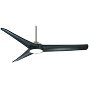 Timber LED 68" Smart Ceiling Fan, Brushed Nickel with Black Coal Blades - Bees Lighting