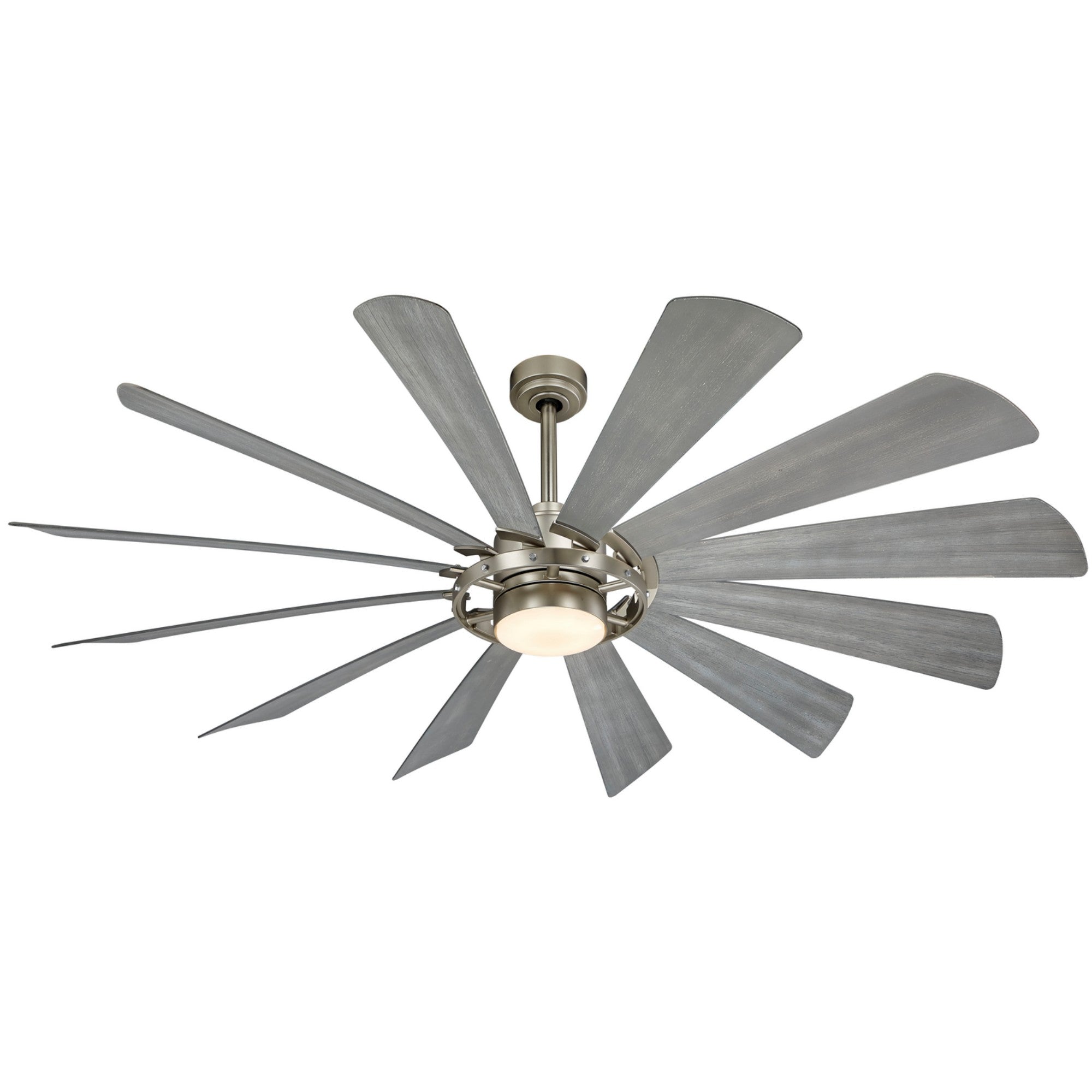 Windmolen LED 65" Wet Rated Smart Ceiling Fan, Brushed Steel - Bees Lighting