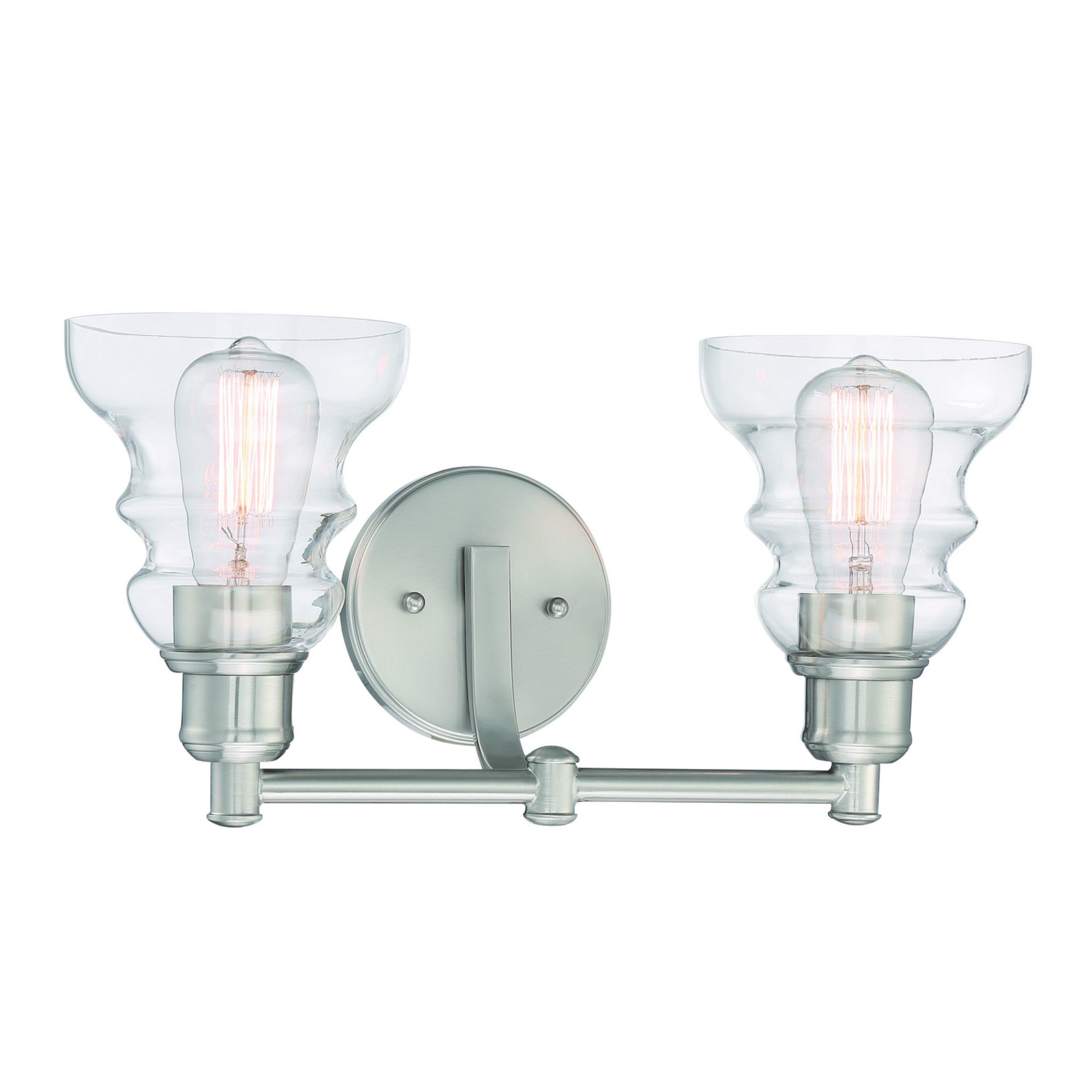 Waterbury 16" 2-Light Bath Vanity, Brushed Nickel Finish - Bees Lighting