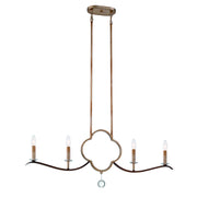 Ava Libertine 38" 4-Light Island Light, Pale Gold & Distressed Bronze Finish - Bees Lighting