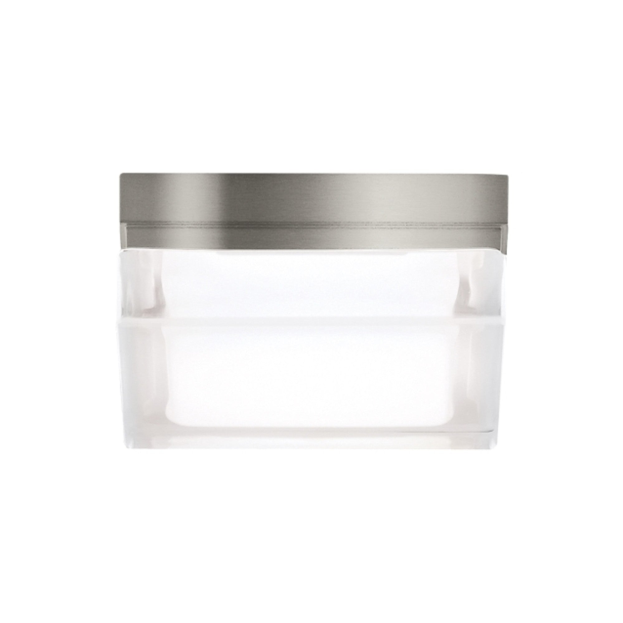Boxie 5" LED Flush Mount, Satin Nickel Finish, 2700K - Bees Lighting