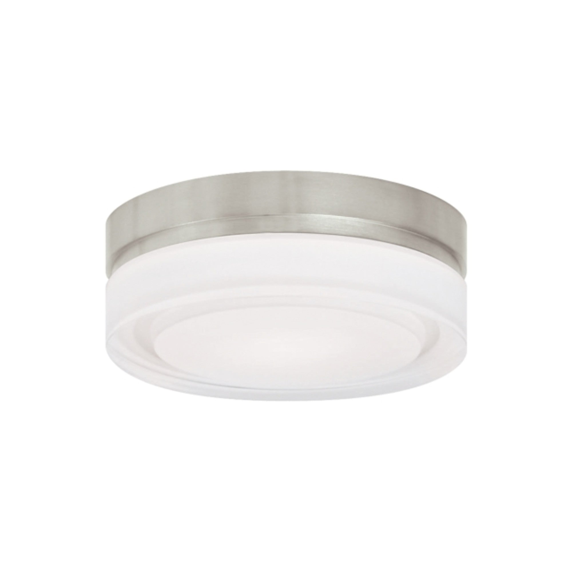 Cirque 6" LED Flush Mount, Satin Nickel Finish, 3000K - Bees Lighting