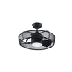 Henry 20 Inch Black Damp Rated Cage Chandelier Ceiling Fan with Light and Remote