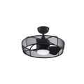 Henry 20 Inch Black Damp Rated Cage Chandelier Ceiling Fan with Light and Remote