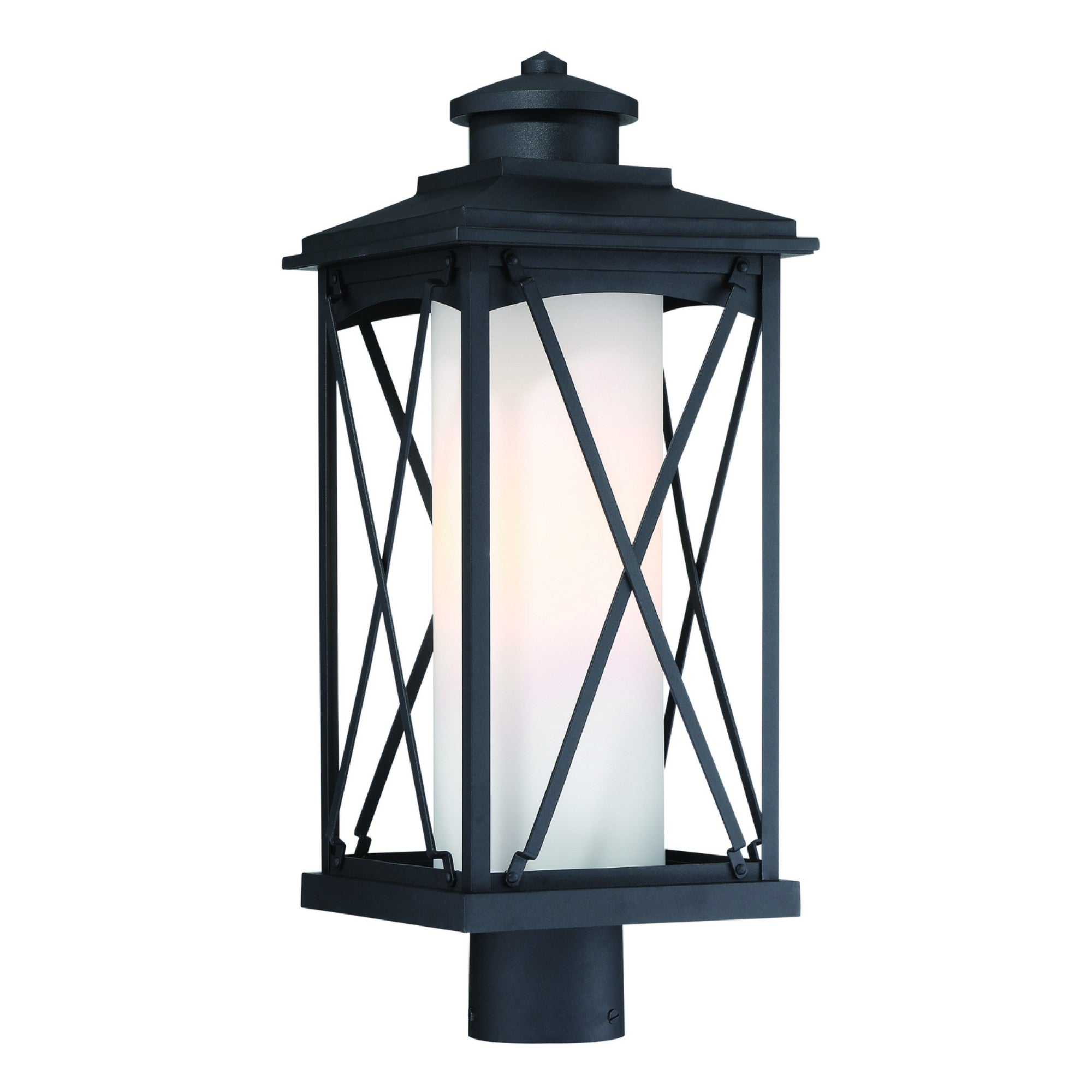 Lansdale 21" Outdoor Post Mount, Coal Finish - Bees Lighting