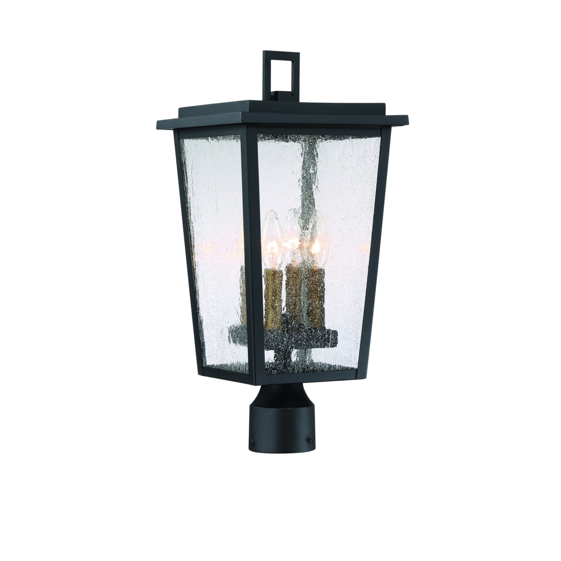Cantebury 20" 4-Light Outdoor Post Mount, Coal & Gold Finish - Bees Lighting