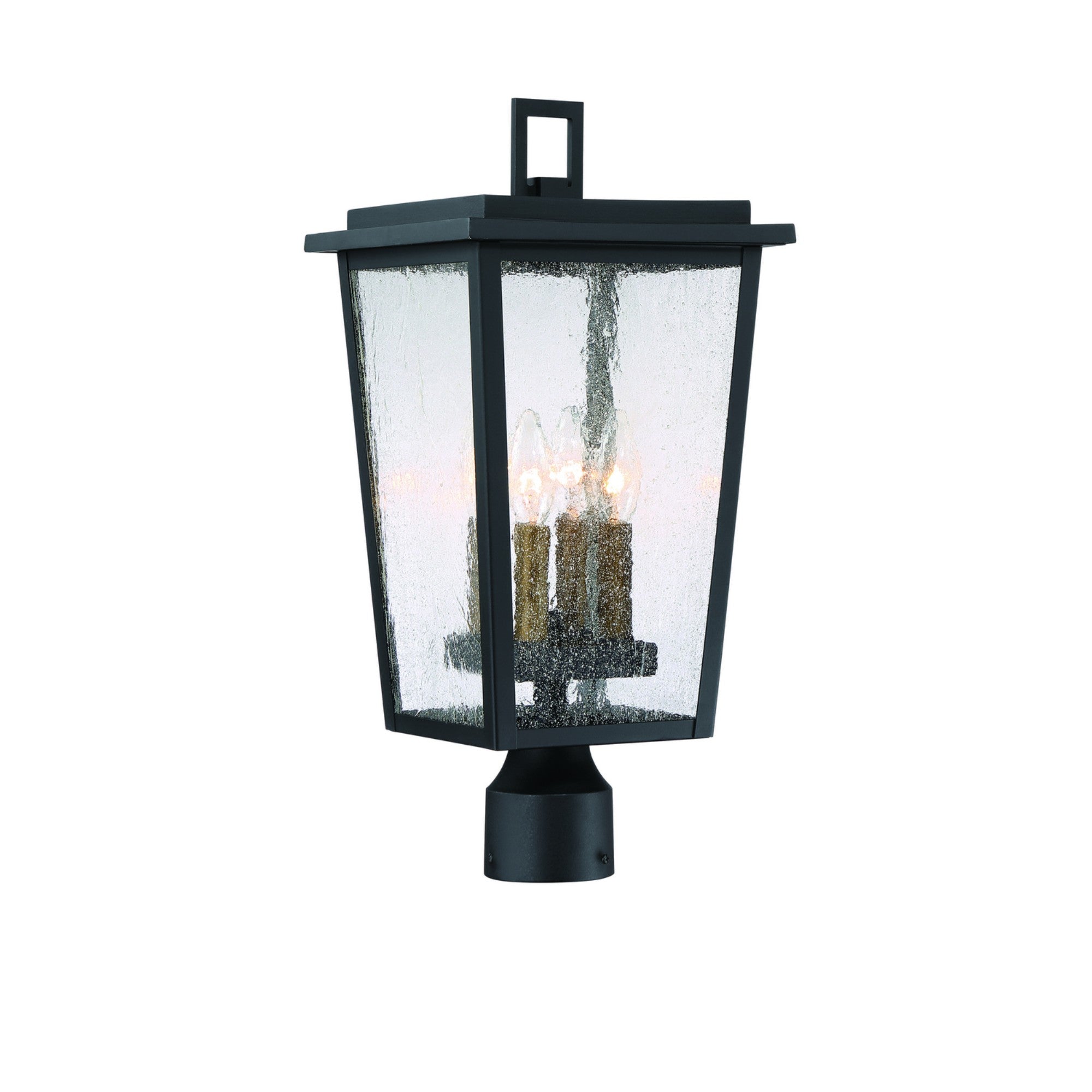 Cantebury 20" 4-Light Outdoor Post Mount, Coal & Gold Finish - Bees Lighting