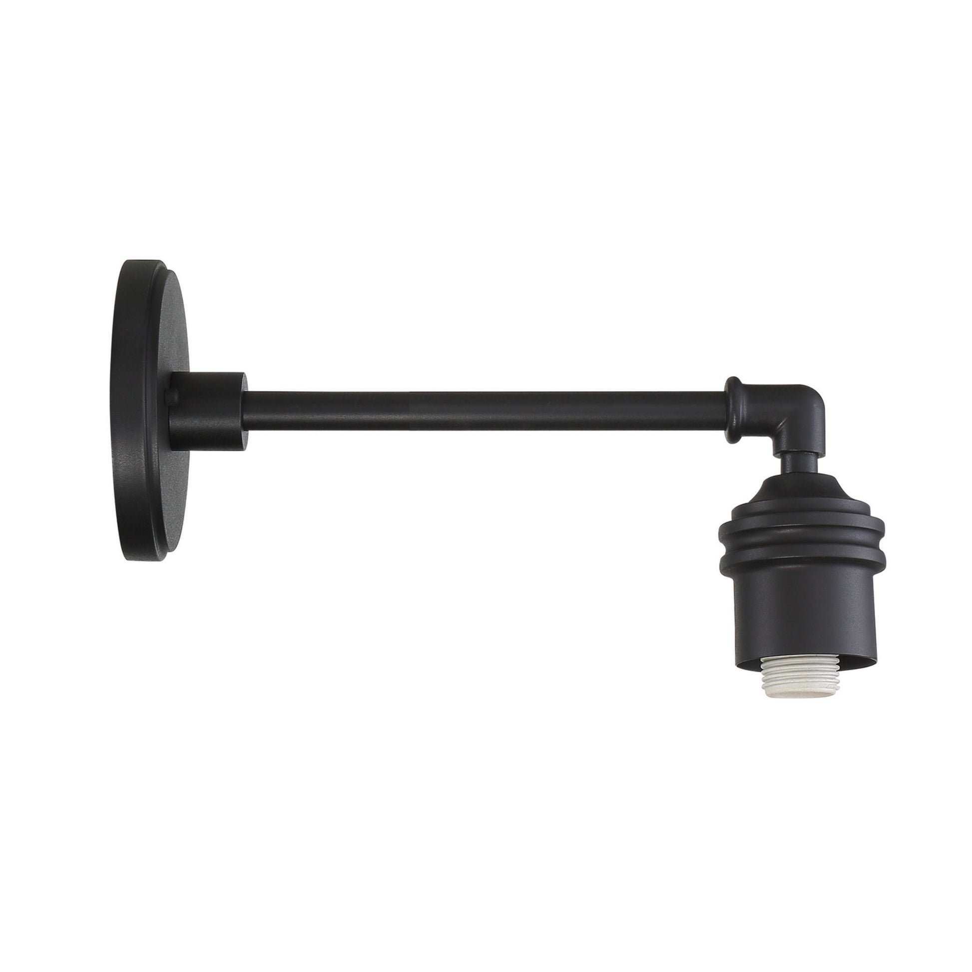 RLM 15" Outdoor Straight Wall Sconce Arm, Coal Finish - Bees Lighting