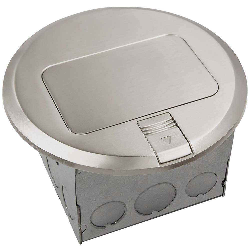 Round Floor Outlet Box 20 Amp GFCI Outlet