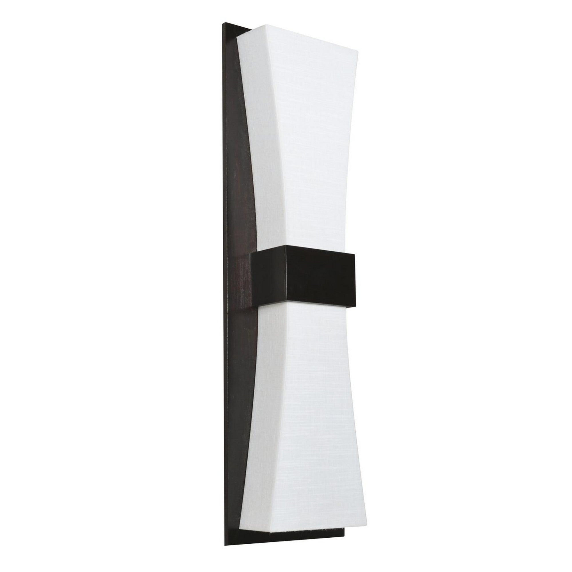 Aberdeen 19" LED Wall Sconce, Espresso Finish, Linen White Shade - Bees Lighting