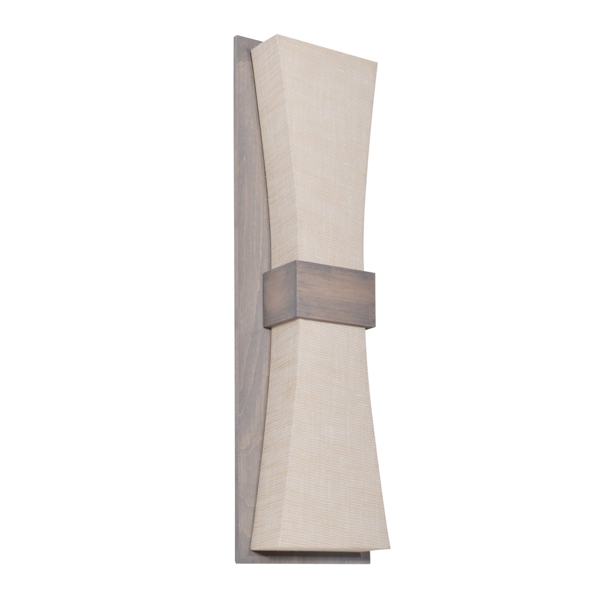 Aberdeen 19" LED Wall Sconce, Weathered Grey Finish, Jute Shade - Bees Lighting