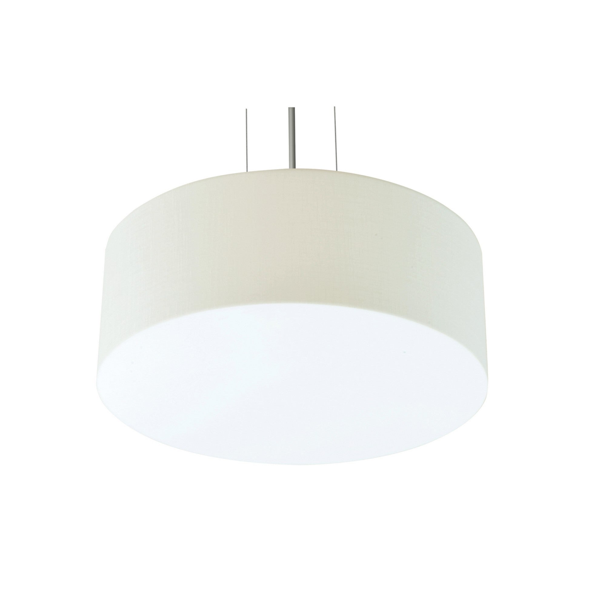 Anton 15" LED Pendant, Satin Nickel & Linen White Finish - Bees Lighting