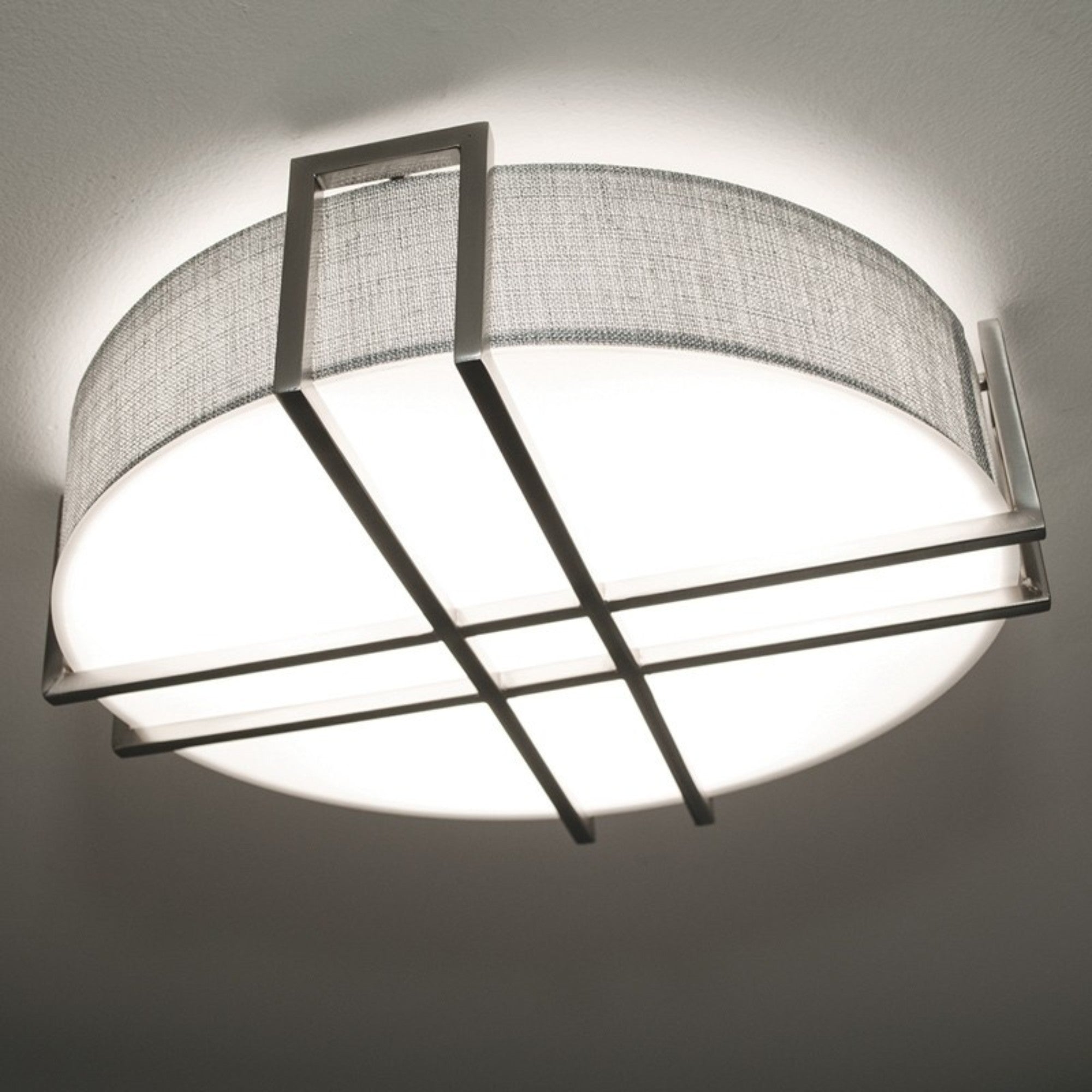 Lambert 16" LED Flush Mount, Satin Nickel Finish - Bees Lighting