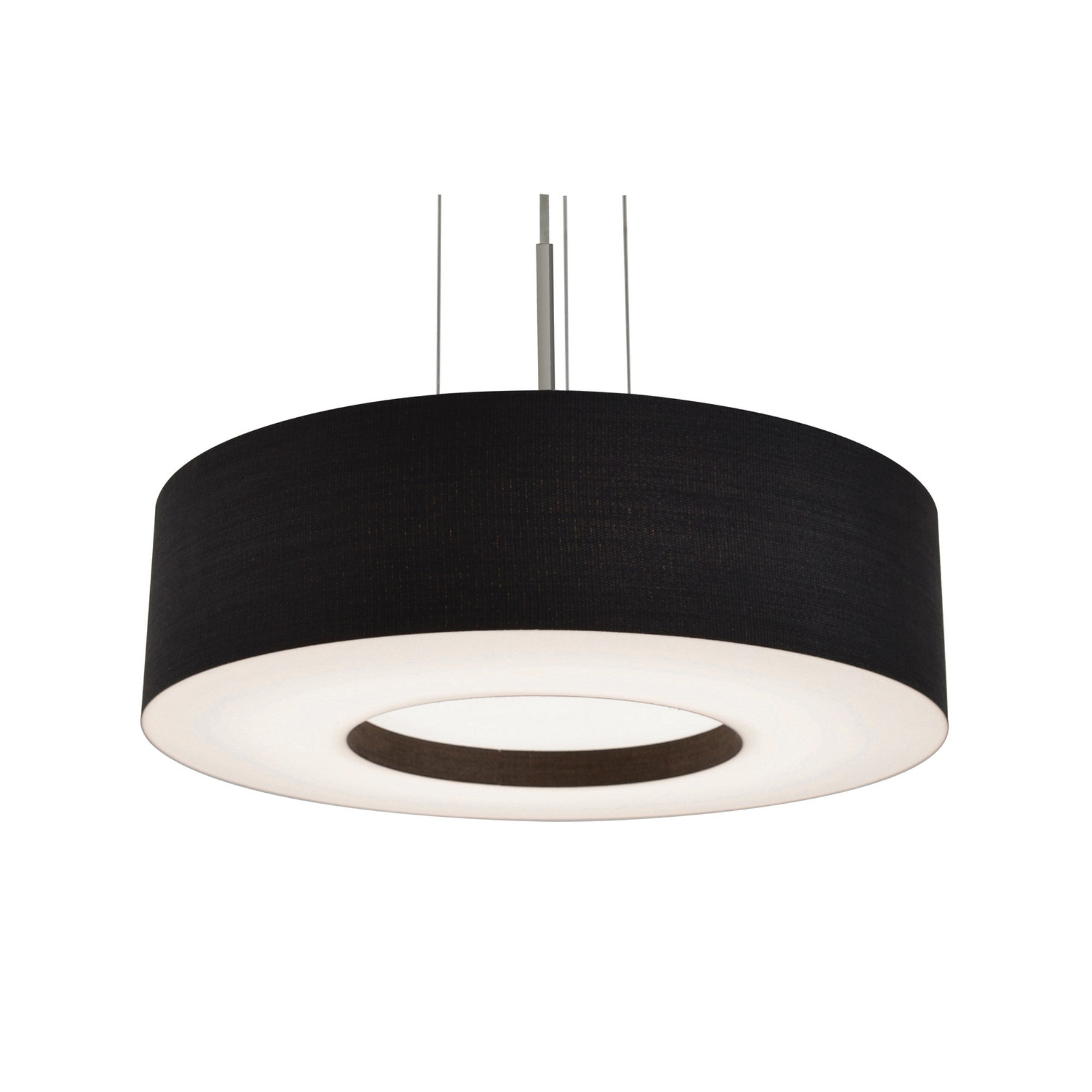 Montclair 12" LED Pendant, Satin Nickel Finish & Black Shade - Bees Lighting