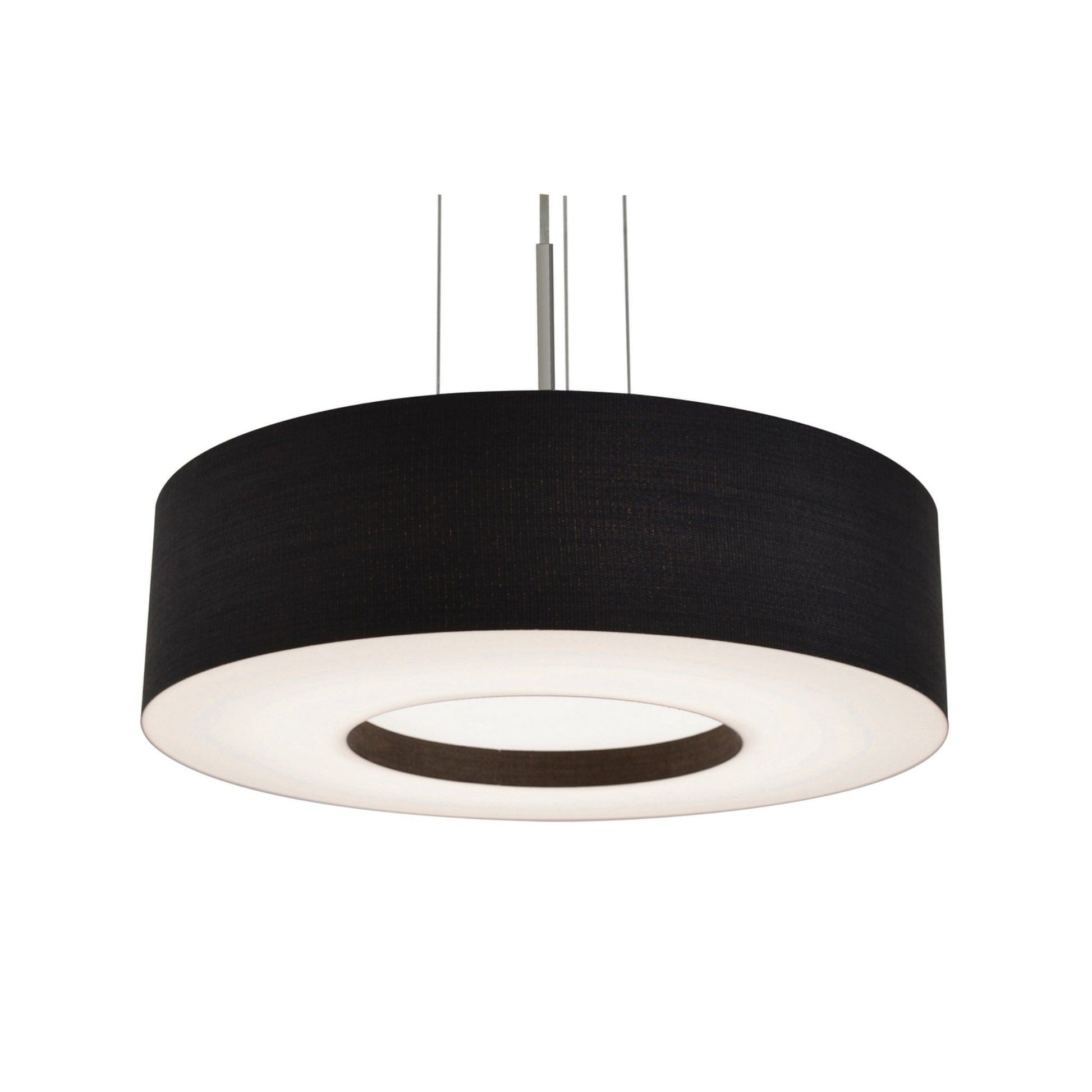 Montclair 15" LED Pendant, Satin Nickel Finish & Black Shade - Bees Lighting