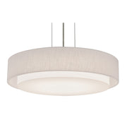 Sanibel 23" LED Pendant, Satin Nickel & Linen White Shade - Bees Lighting
