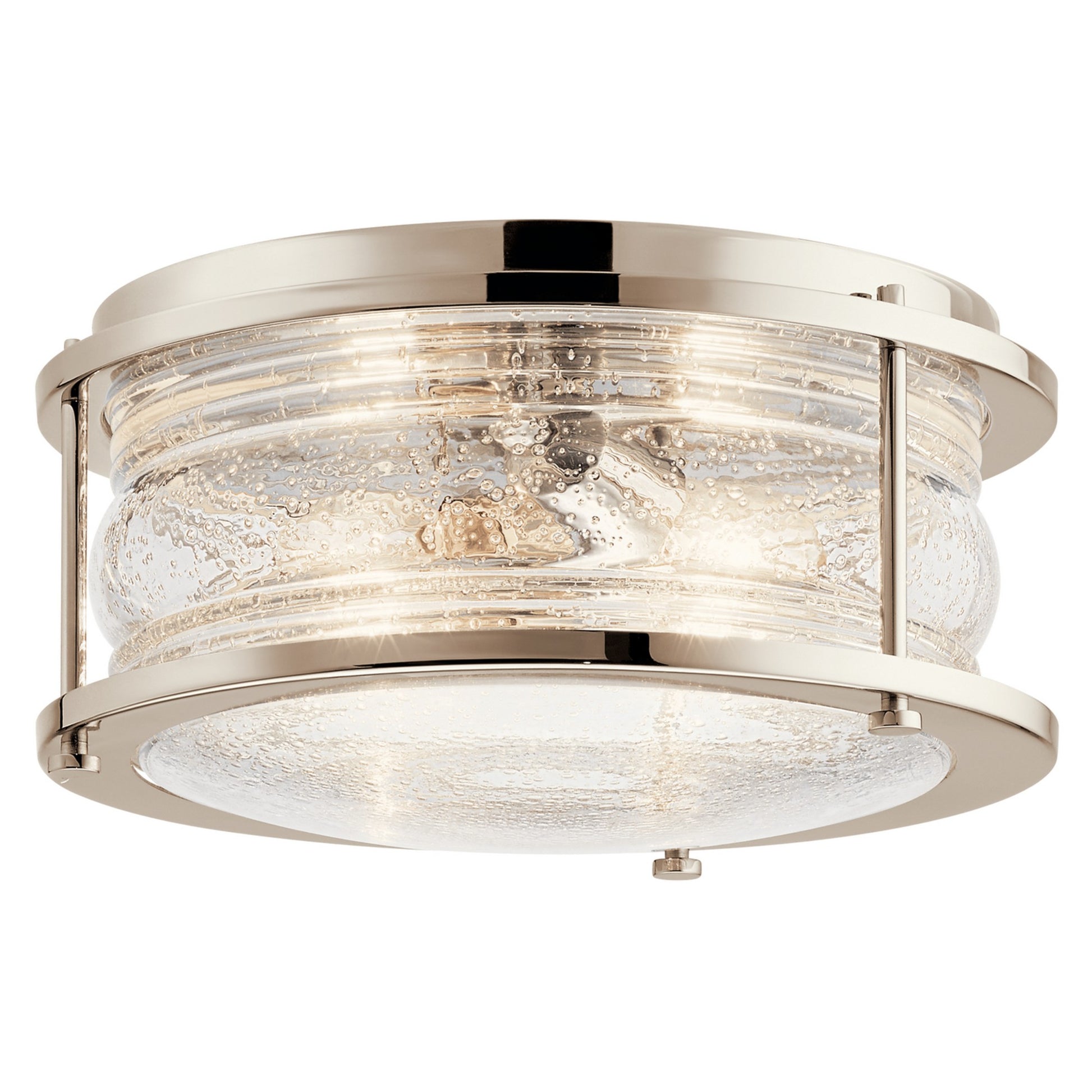 Ashland Bay 12" 2-Light Flush Mount, Polished Nickel Finish - Bees Lighting