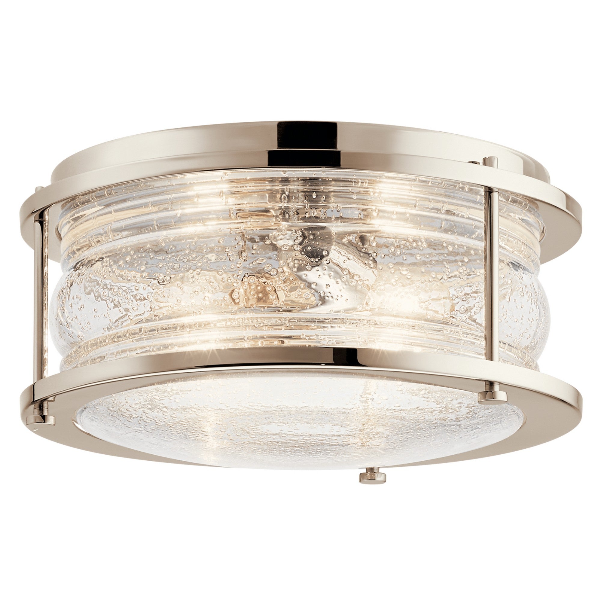 Ashland Bay 12" 2-Light Flush Mount, Polished Nickel Finish - Bees Lighting