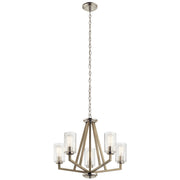 Deryn 24" 5-Light Chandelier, Distressed Antique Gray Finish - Bees Lighting