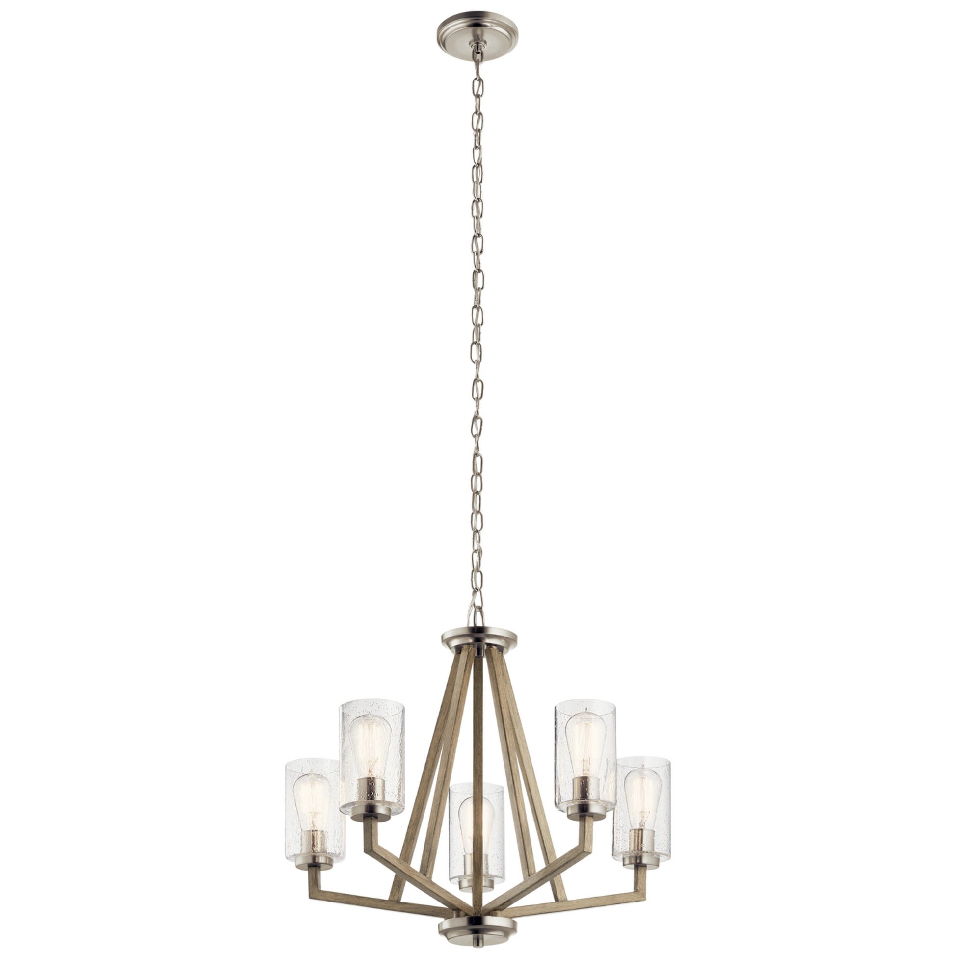 Deryn 24" 5-Light Chandelier, Distressed Antique Gray Finish - Bees Lighting