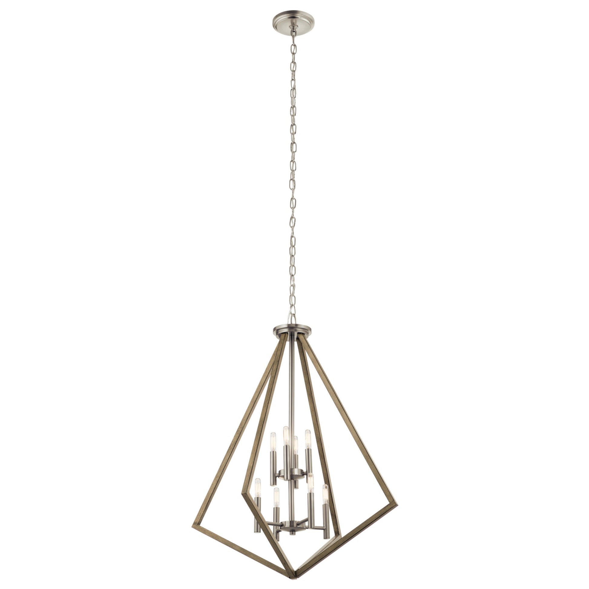 Deryn 30" 8-Light Chandelier, Distressed Antique Gray Finish - Bees Lighting