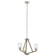 Deryn 22" 3-Light Chandelier, Distressed Antique Gray Finish - Bees Lighting